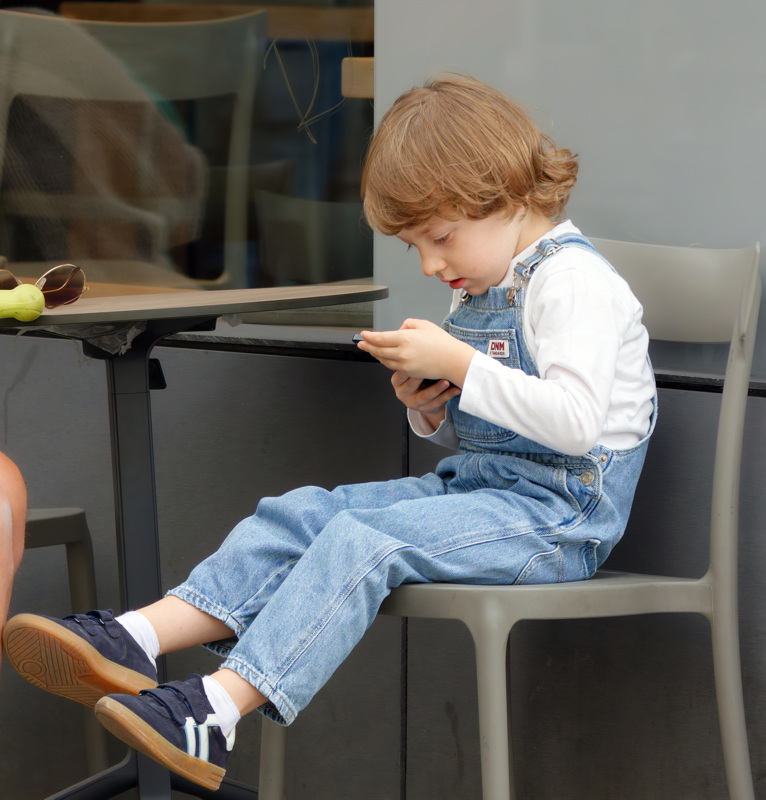 Little child with smartphone
